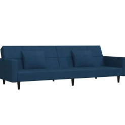 vidaXL Sofás-Sofá cama de 2 plazas con dos almohadas terciopelo