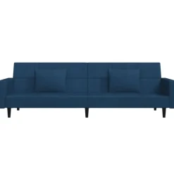 vidaXL Sofás-Sofá cama de 2 plazas con dos almohadas terciopelo