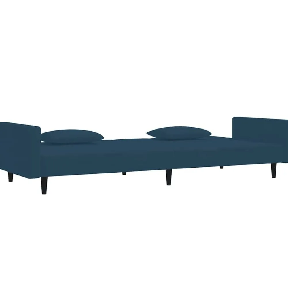 vidaXL Sofás-Sofá cama de 2 plazas con dos almohadas terciopelo