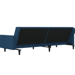 vidaXL Sofás-Sofá cama de 2 plazas con dos almohadas terciopelo