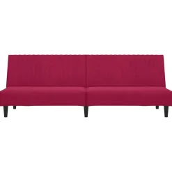 vidaXL Sofá cama de 2 plazas terciopelo color vino tinto Rojo vino tinto Best