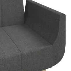 vidaXL Sofá cama de 2 plazas con dos almohadas tela Gris oscuro