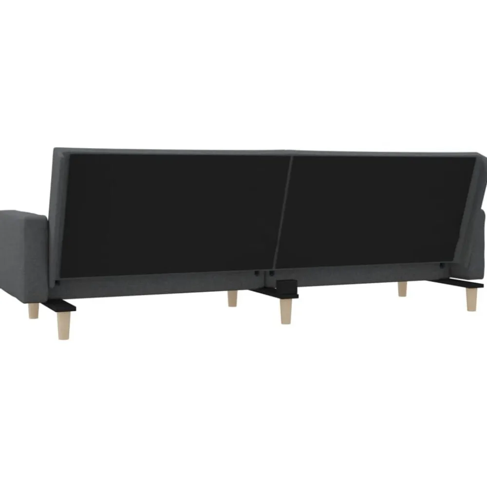 vidaXL Sofá cama de 2 plazas con dos almohadas tela Gris claro