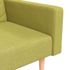 vidaXL Sofá cama de 2 plazas con dos almohadas tela Verde Discount
