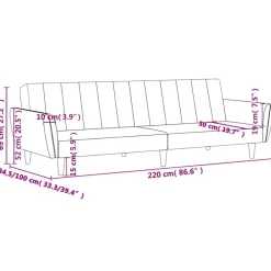 vidaXL Sofás-Sofá cama de 2 plazas tela