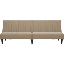 vidaXL Sofá cama de 2 plazas cuero sintético color Capuchino New