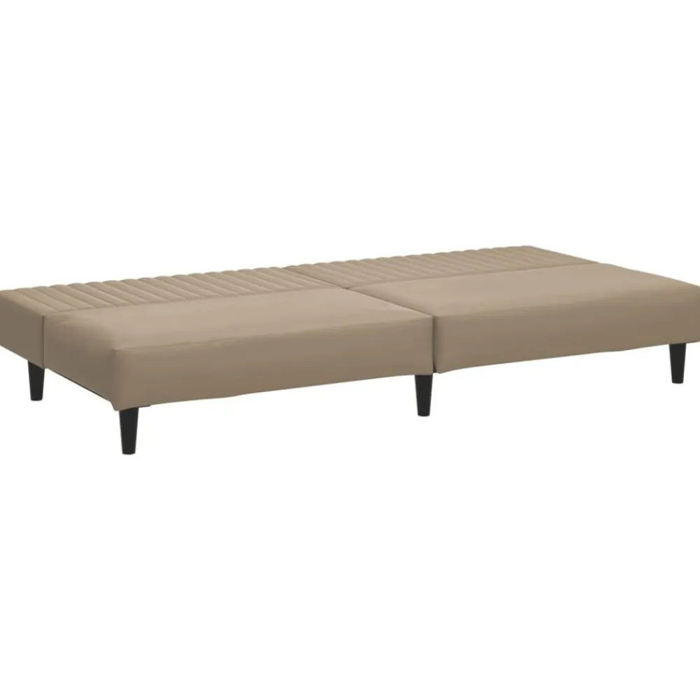 vidaXL Sofá cama de 2 plazas cuero sintético color Capuchino New