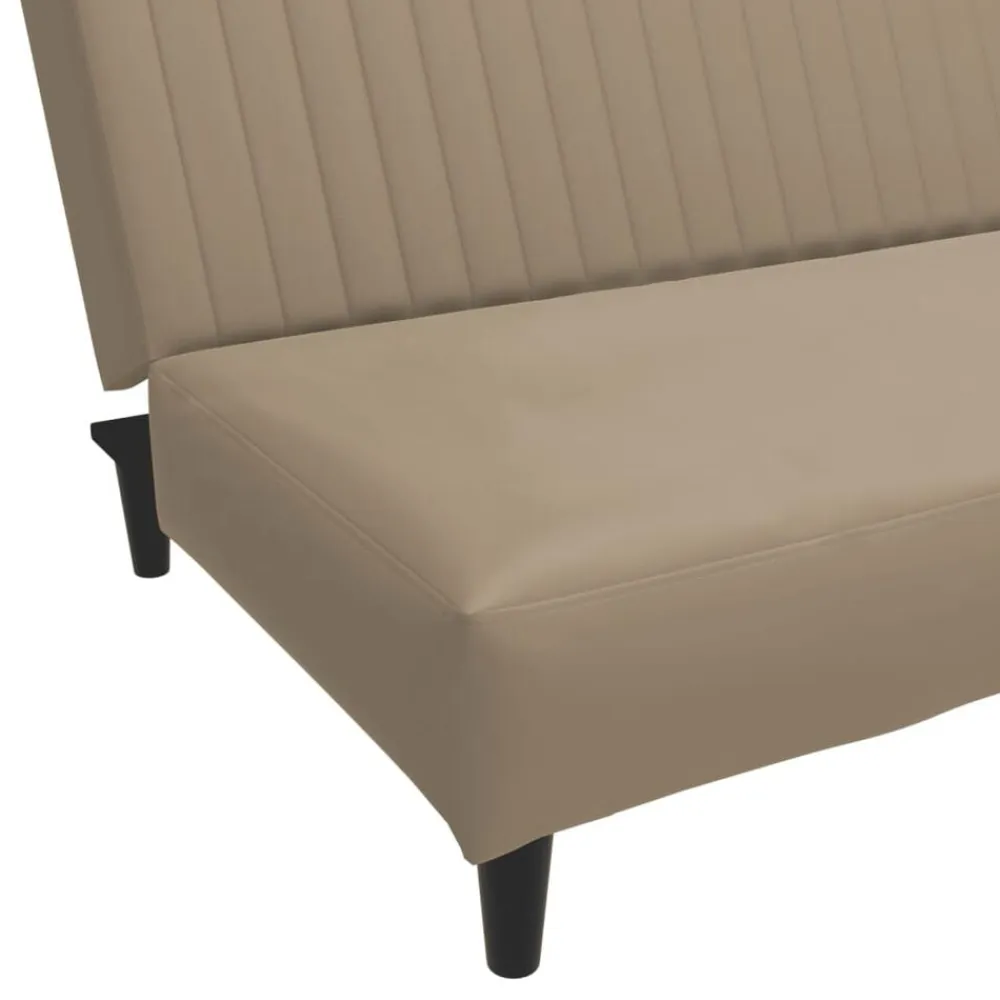 vidaXL Sofá cama de 2 plazas cuero sintético color Capuchino New