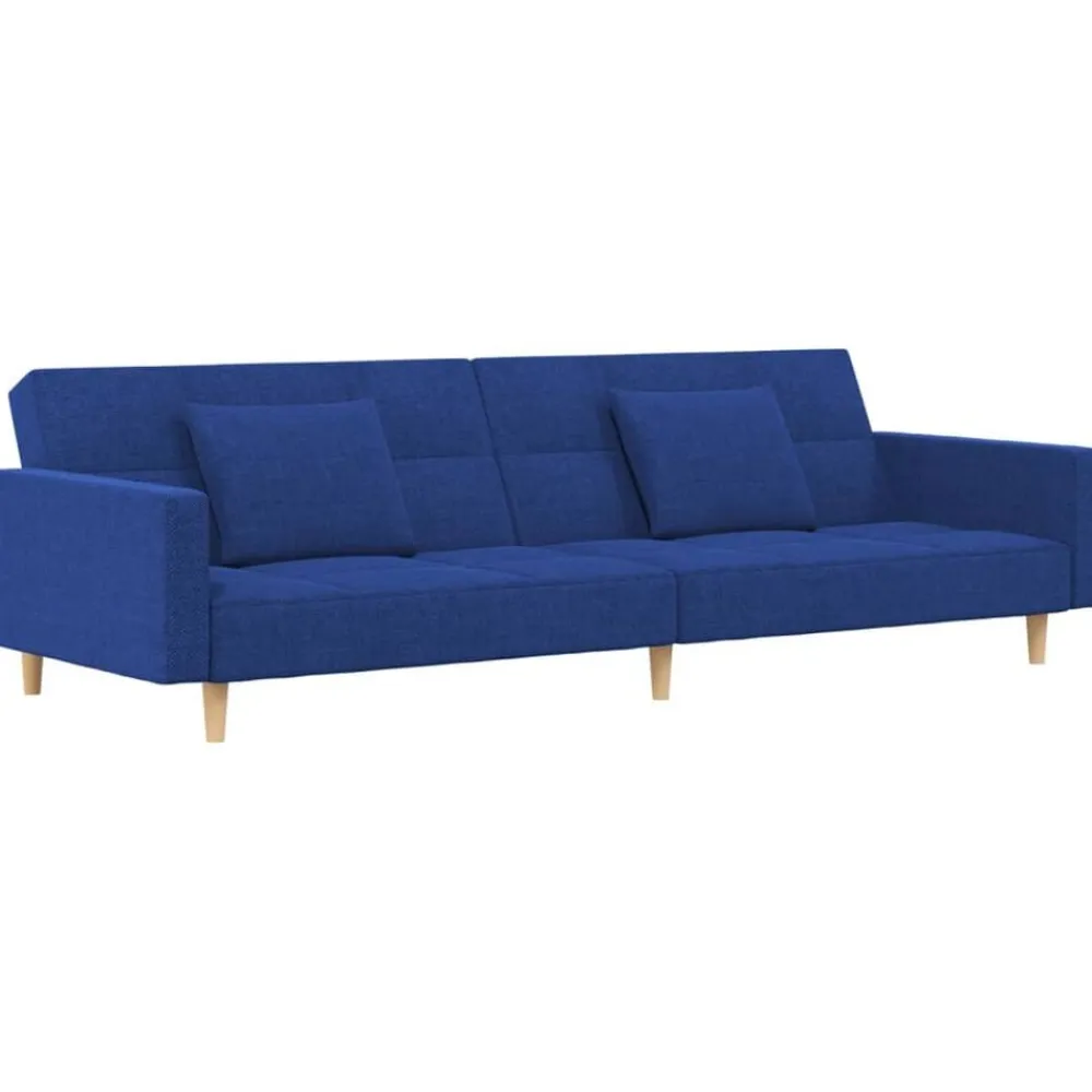vidaXL Sofás-Sofá cama de 2 plazas con dos almohadas tela