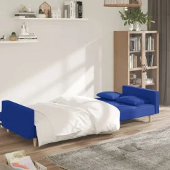 vidaXL Sofás-Sofá cama de 2 plazas con dos almohadas tela