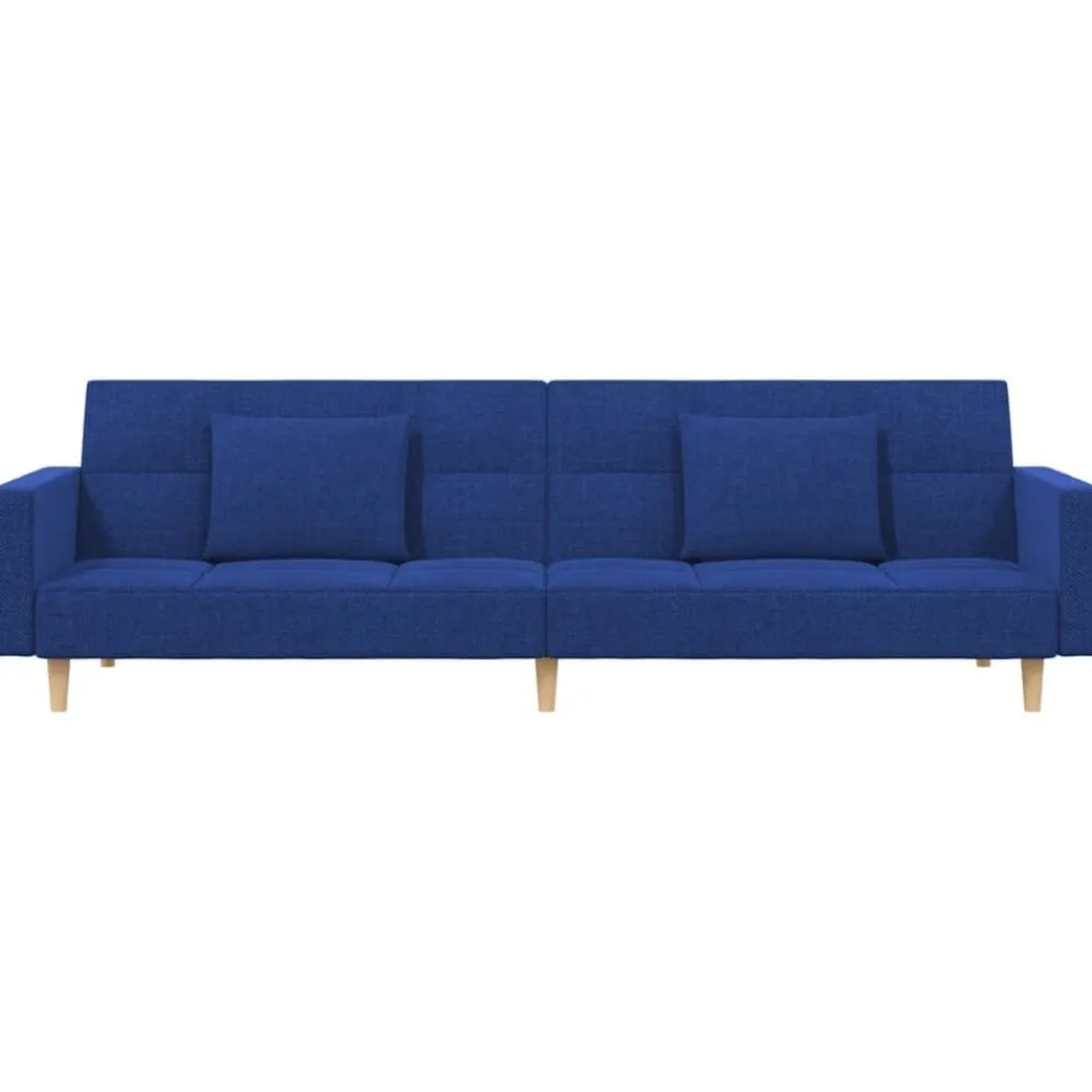 vidaXL Sofás-Sofá cama de 2 plazas con dos almohadas tela