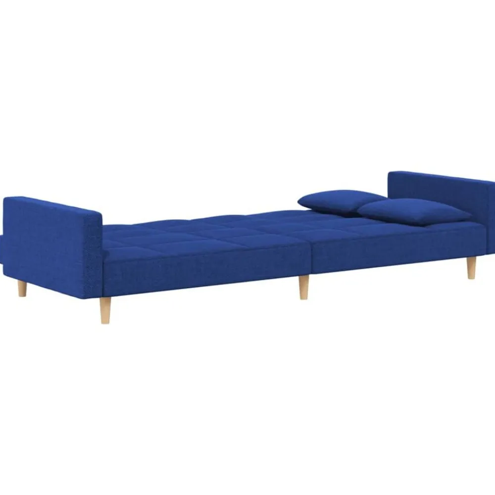 vidaXL Sofás-Sofá cama de 2 plazas con dos almohadas tela