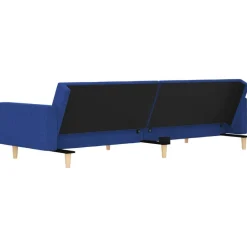 vidaXL Sofás-Sofá cama de 2 plazas con dos almohadas tela