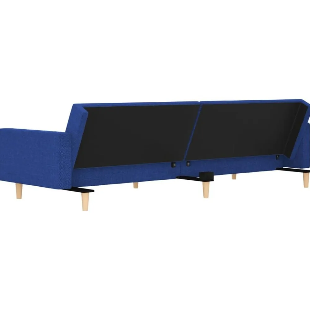 vidaXL Sofás-Sofá cama de 2 plazas con dos almohadas tela