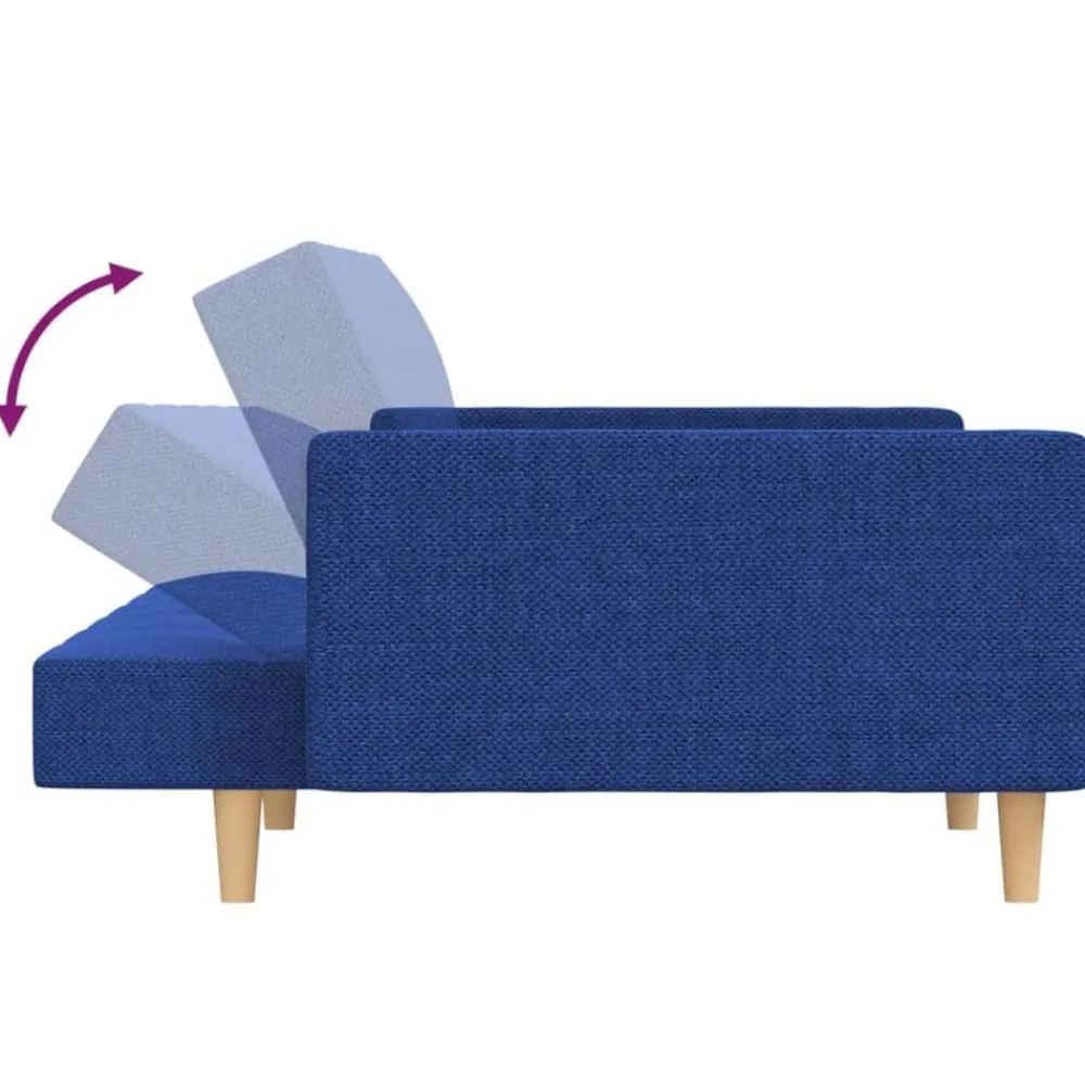 vidaXL Sofás-Sofá cama de 2 plazas con dos almohadas tela