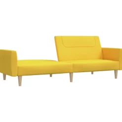 vidaXL Sofá cama de 2 plazas tela Amarillo