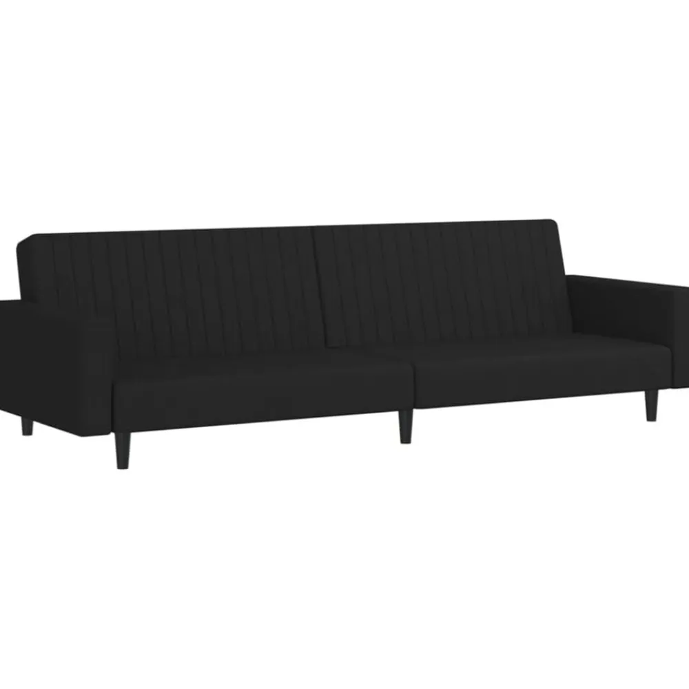 vidaXL Sofá cama de 2 plazas terciopelo Negro Discount