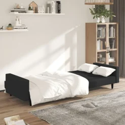vidaXL Sofá cama de 2 plazas terciopelo Negro Discount