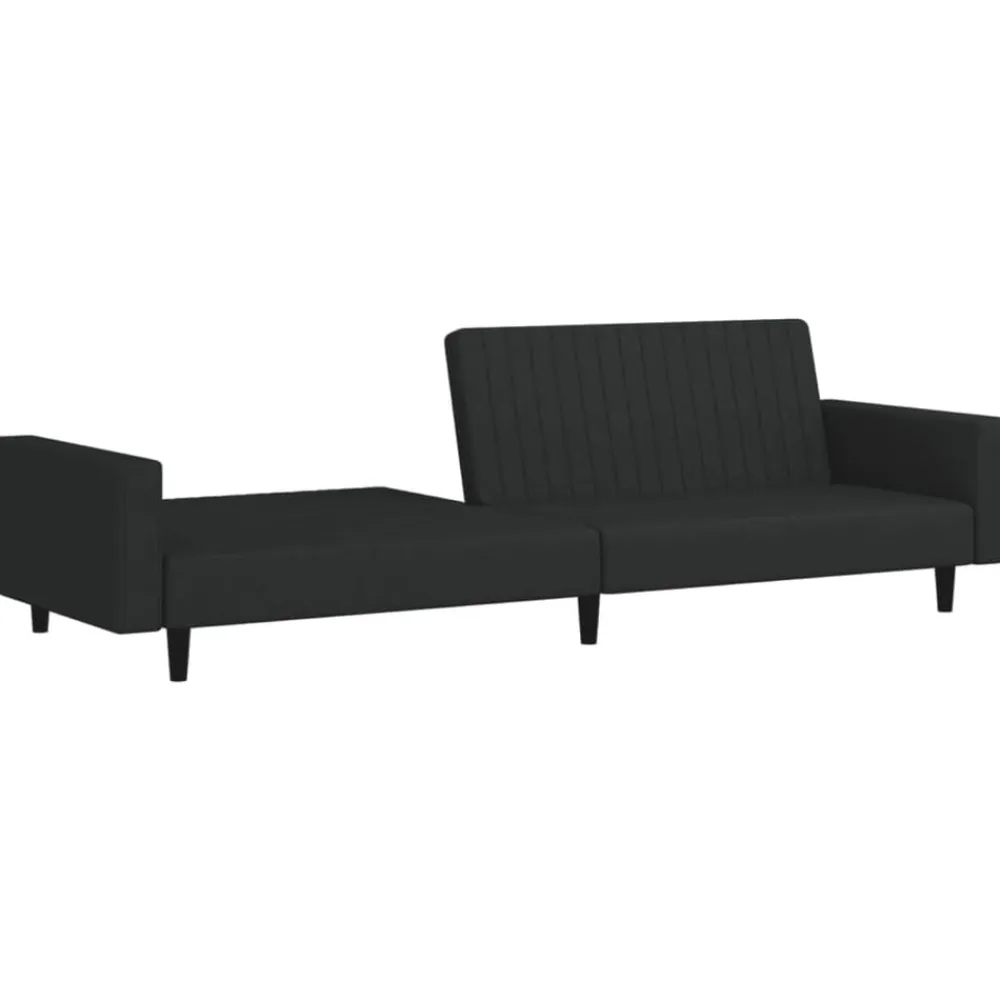 vidaXL Sofá cama de 2 plazas terciopelo Negro Discount