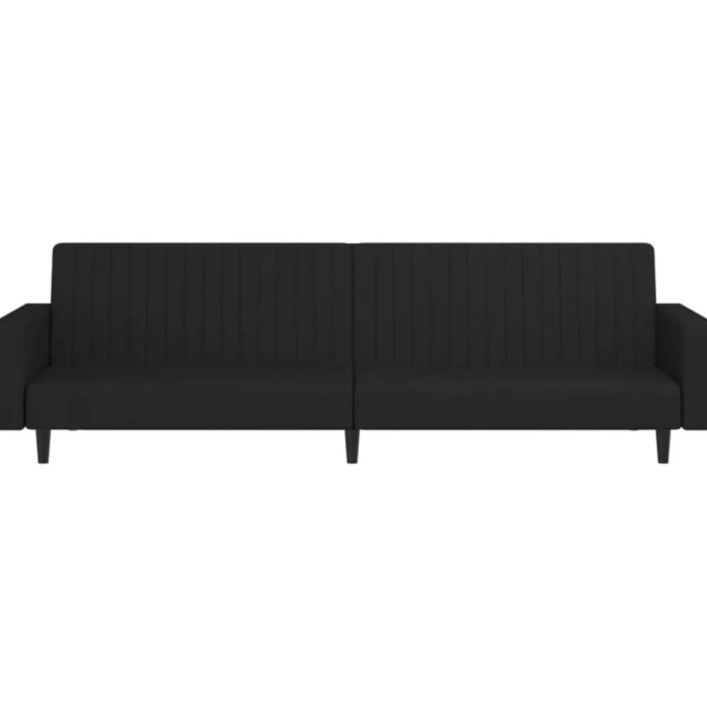 vidaXL Sofá cama de 2 plazas terciopelo Negro Discount