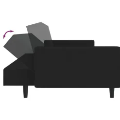 vidaXL Sofá cama de 2 plazas terciopelo Negro Discount