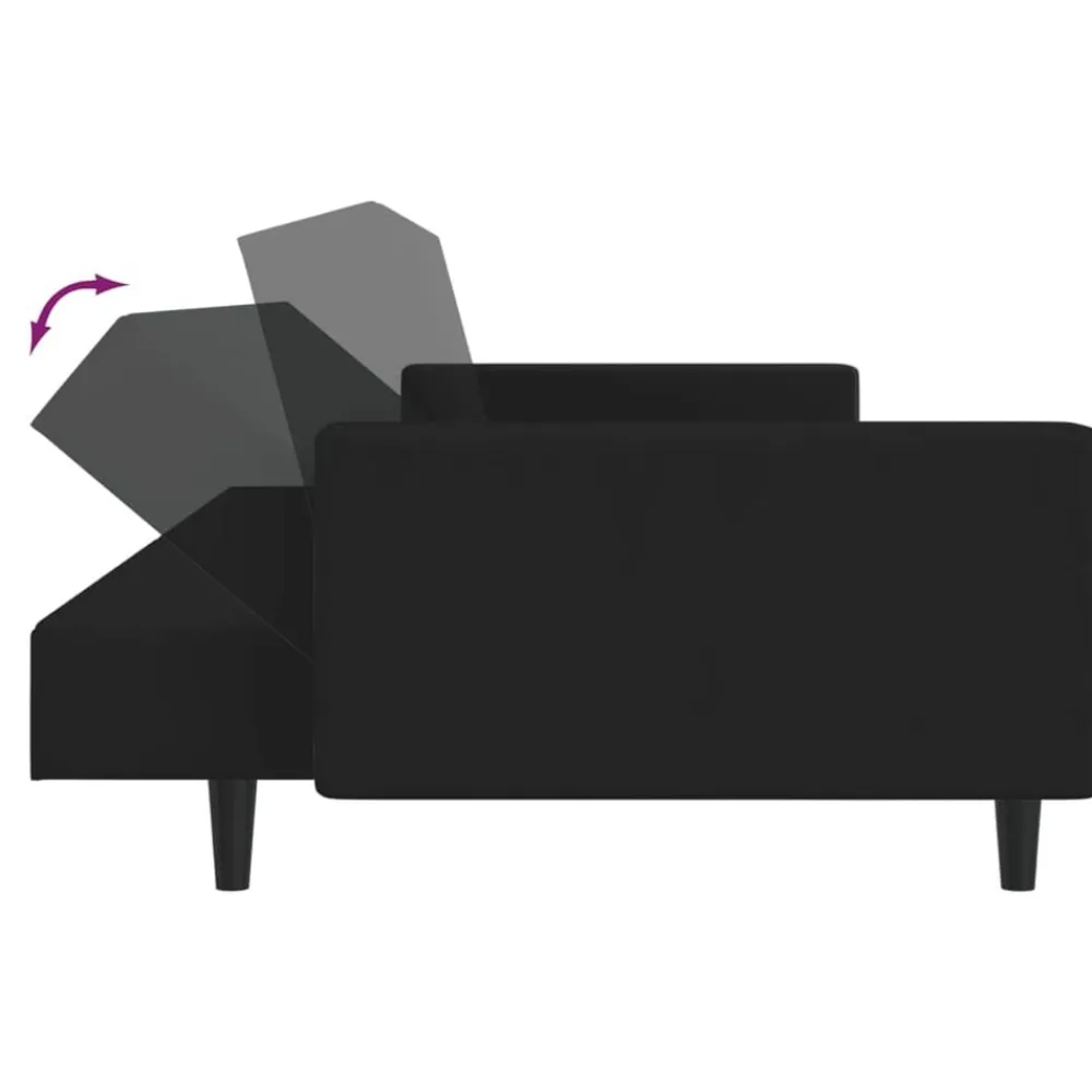 vidaXL Sofá cama de 2 plazas terciopelo Negro Discount