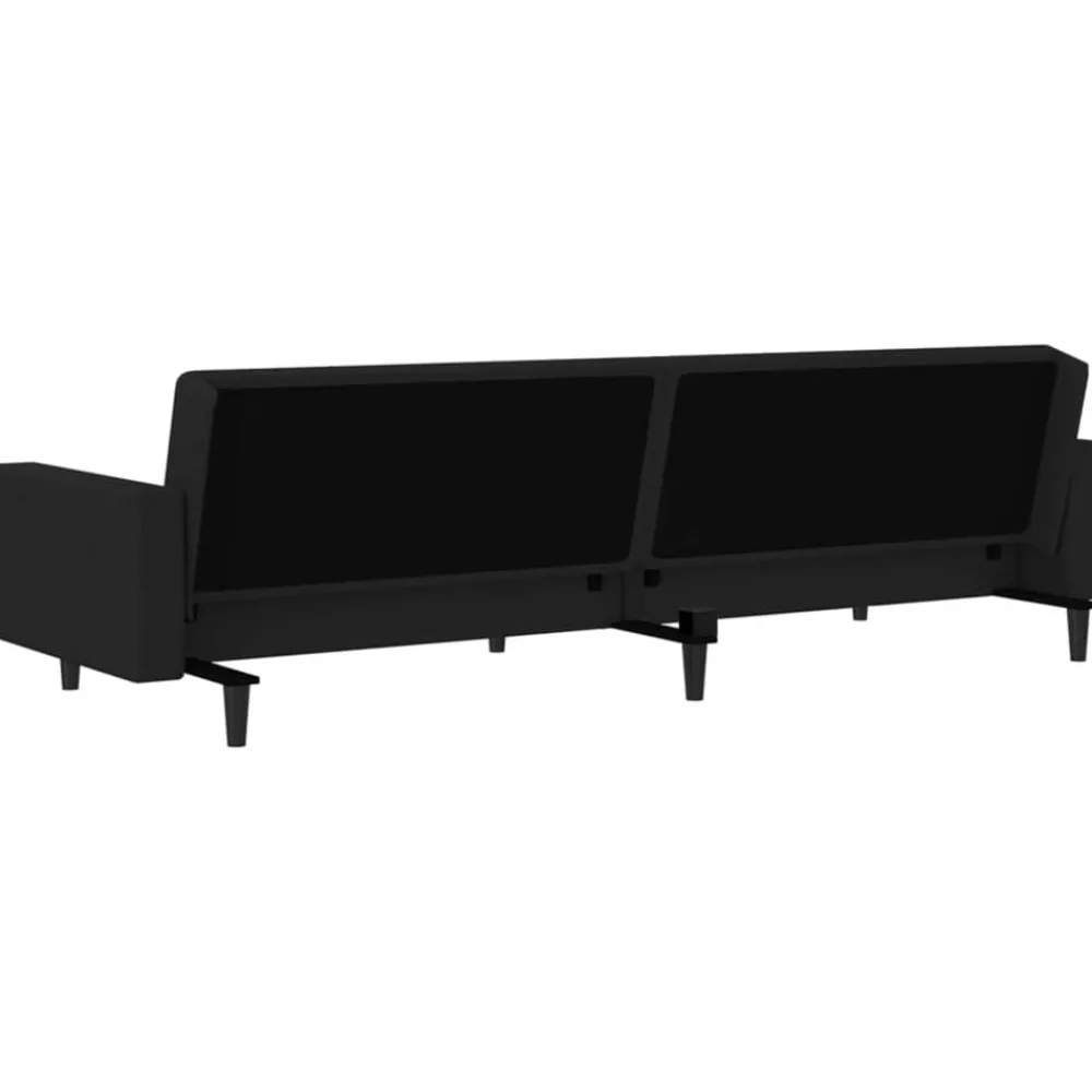 vidaXL Sofá cama de 2 plazas terciopelo Negro Discount