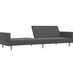 vidaXL Sofá cama de 2 plazas tela Gris claro New