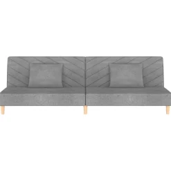vidaXL Sofás-Sofá cama de 2 plazas con dos almohadas tela