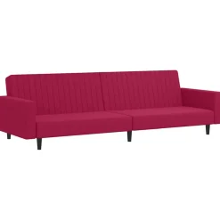 vidaXL Sofás-Sofá cama de 2 plazas terciopelo color vino tinto