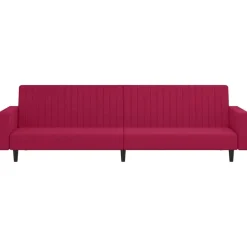 vidaXL Sofás-Sofá cama de 2 plazas terciopelo color vino tinto