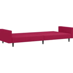 vidaXL Sofás-Sofá cama de 2 plazas terciopelo color vino tinto