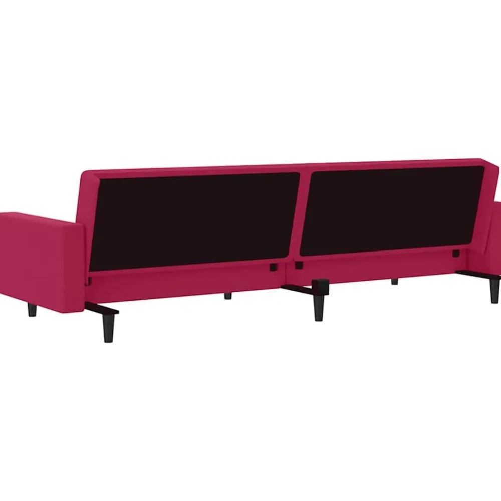 vidaXL Sofás-Sofá cama de 2 plazas terciopelo color vino tinto