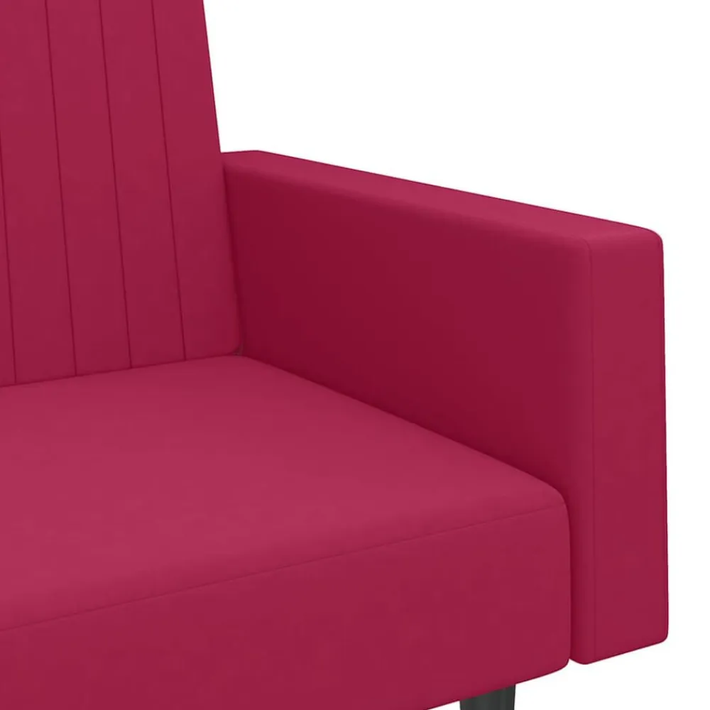 vidaXL Sofás-Sofá cama de 2 plazas terciopelo color vino tinto