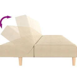 vidaXL Sofá cama de 2 plazas tela color Crema Outlet