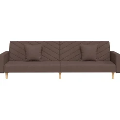vidaXL Sofá cama de 2 plazas con dos almohadas tela gris taupe Taupé Online