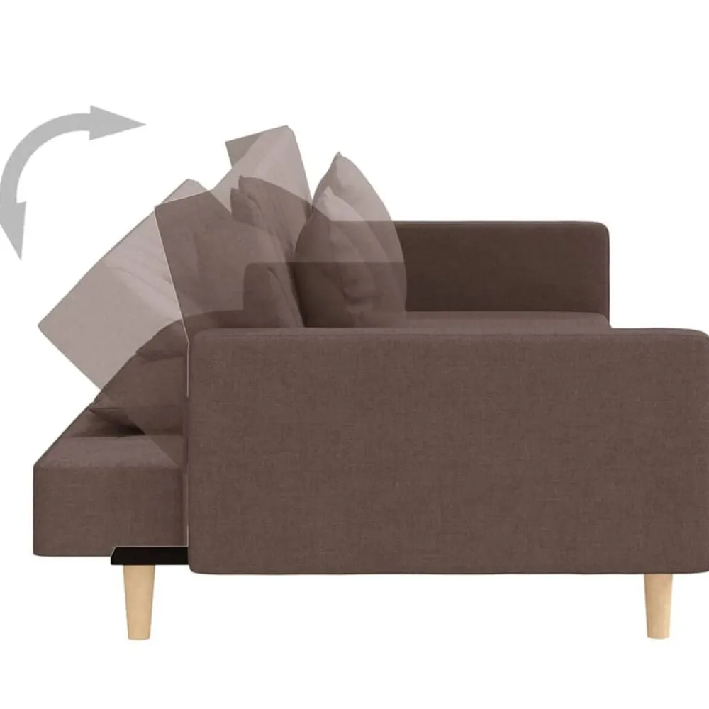 vidaXL Sofá cama de 2 plazas con dos almohadas tela gris taupe Taupé Online