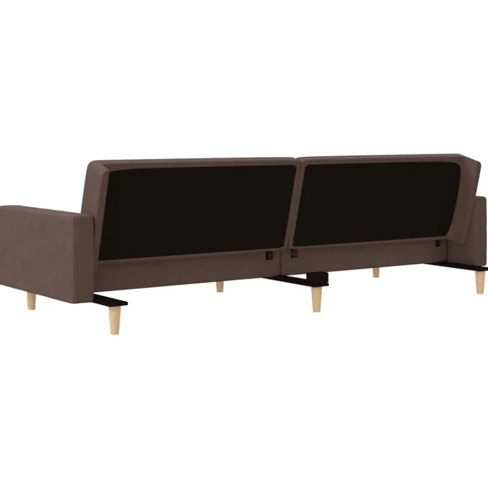 vidaXL Sofá cama de 2 plazas con dos almohadas tela gris taupe Taupé Online