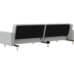 vidaXL Sofá cama de 2 plazas con dos almohadas tela Gris claro Online