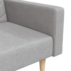 vidaXL Sofá cama de 2 plazas con dos almohadas tela Gris claro Online