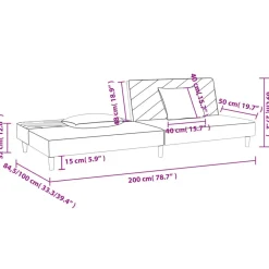 vidaXL Sofá cama de 2 plazas con dos almohadas tela Azul Clearance