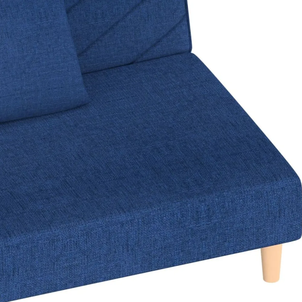 vidaXL Sofá cama de 2 plazas con dos almohadas tela Azul Clearance