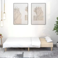 vidaXL Sofá cama de 2 plazas tela color Crema Best