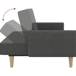 vidaXL Sofá cama de 2 plazas tela Gris oscuro Outlet