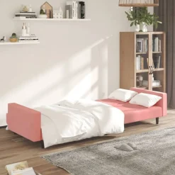 vidaXL Sofás-Sofá cama de 2 plazas terciopelo
