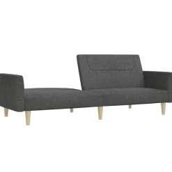 vidaXL Sofá cama de 2 plazas tela Gris oscuro Online