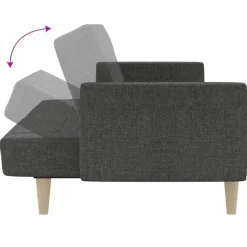 vidaXL Sofá cama de 2 plazas tela Gris oscuro Online