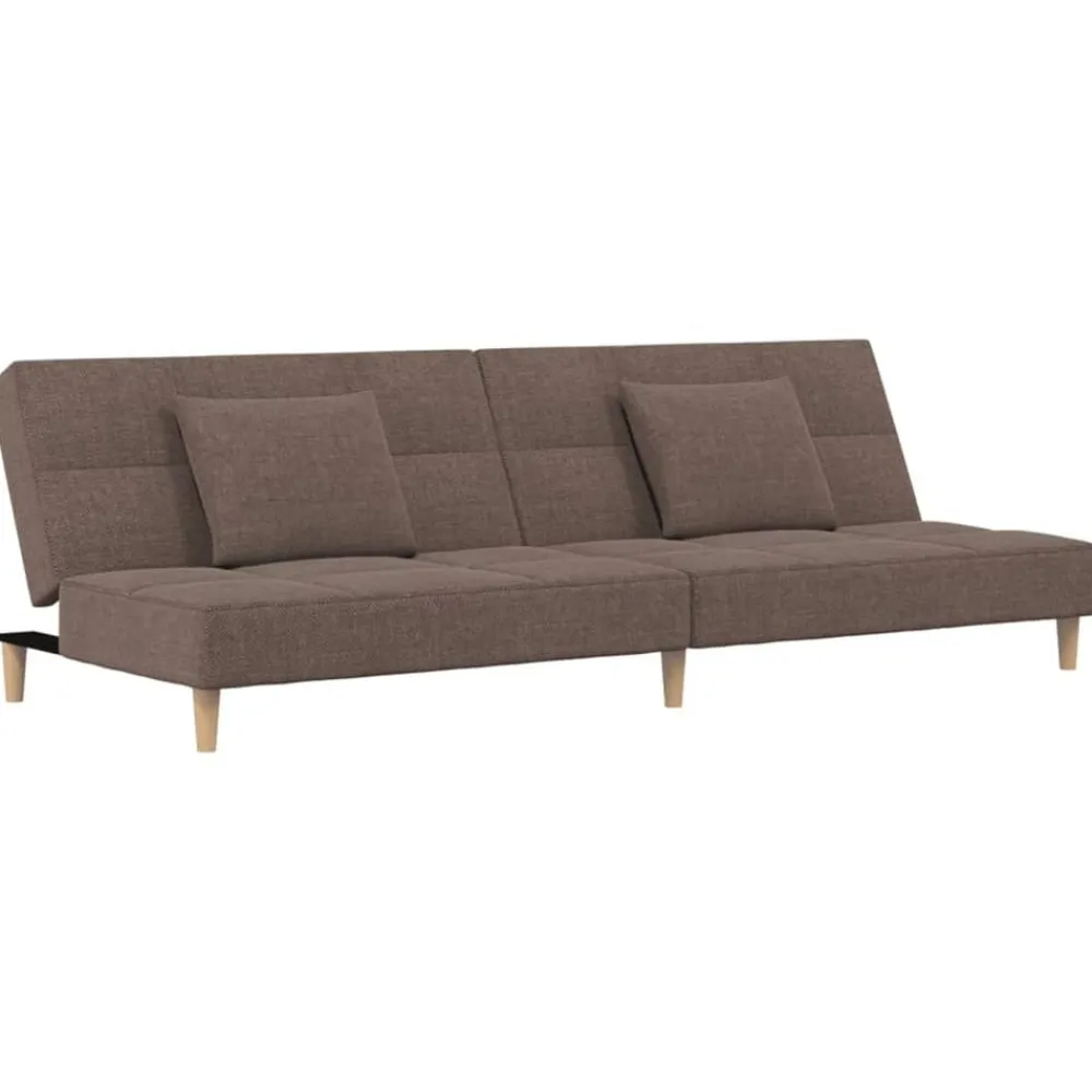 vidaXL Sofá cama de 2 plazas con dos almohadas tela gris taupe Taupé Hot