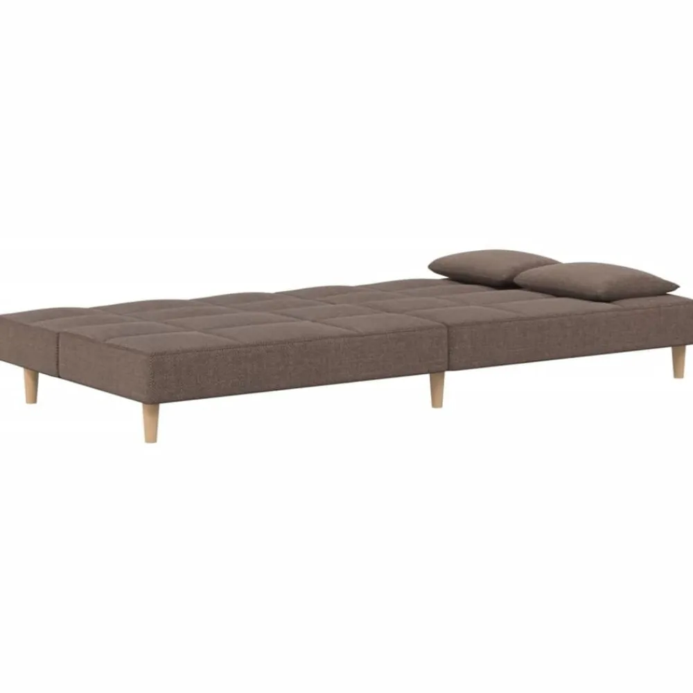 vidaXL Sofá cama de 2 plazas con dos almohadas tela gris taupe Taupé Hot