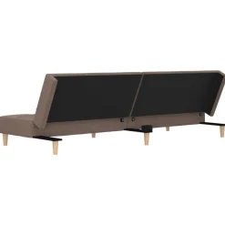 vidaXL Sofá cama de 2 plazas con dos almohadas tela gris taupe Taupé Hot